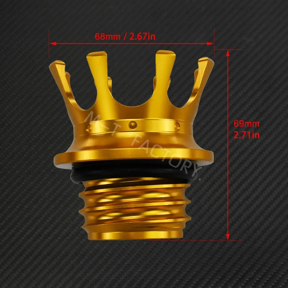 Motorcycle Gas Fuel Tank Cap Crown Style Tank Oil Cover For Harley Touring  Road King FLHR Sportster XL883 Softail Fat Boy Dyna