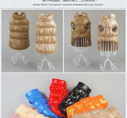 Winter Pet Dog Down Coat Fleece Warm Inside Candy Color Pet Down Warm Coat Puppy Down Clothes Winter Clothes Clothing XS-3XL
