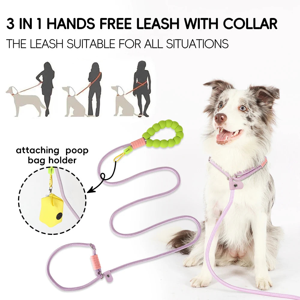 Hot Selling Bubble Cotton Dog Leash - Adjustable Multifunctional Reflective Pet Lead, Soft Comfortable Dog Leash