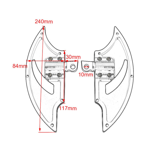 Motorcycle Stretched Floorboard Passenger Rear Foot Pegs Rest Pedal For Harley Dyna Touring Sportster XL 883 Softail
