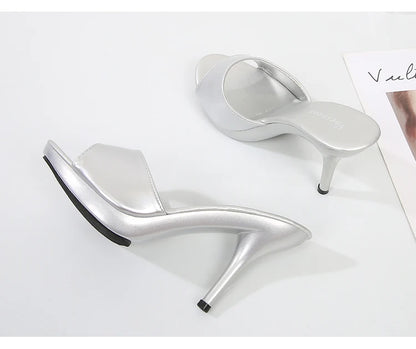 Women Shoes Sandals 2020 Summer Outside Slippers High Heels 9cm sexy High Platform Open Toe Stiletto Ladies Slides Party shoes