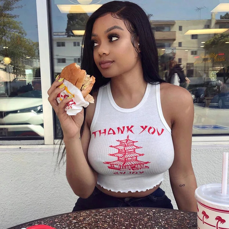 Knitting Print O Neck Off Shoulder Tank Top Summer Women Casual Slim Streetwear Crop Top Female Vacation Clothes Top