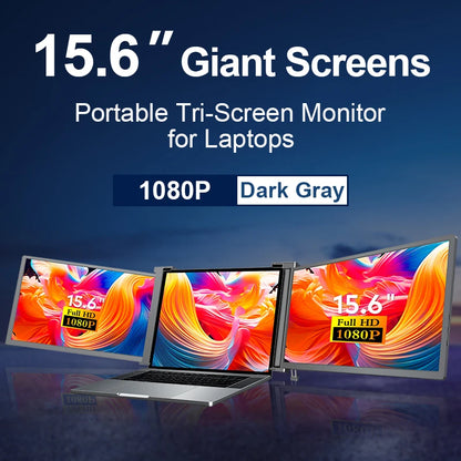 Wholesale Triple Screen Laptop FHD Portable Triple Monitor Dual Screen extra 15 Inch Screen for Laptop