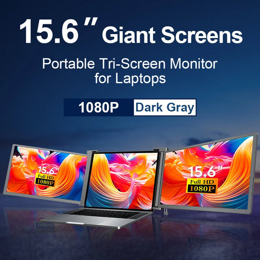 Wholesale Triple Screen Laptop FHD Portable Triple Monitor Dual Screen extra 15 Inch Screen for Laptop
