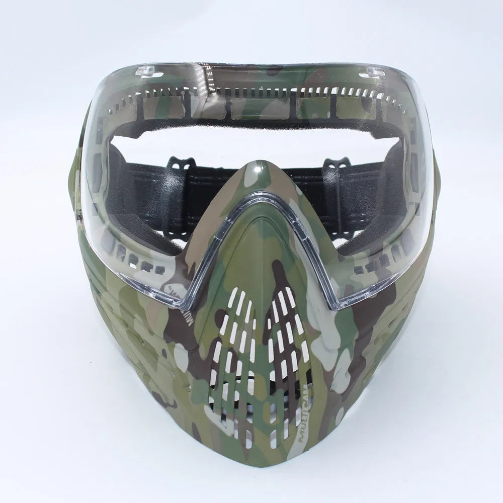 F1 Full Face Tactical Mask With Single Layer Paintball Safety Anti-fog Goggle Tactical Mask Tactical Airsoft Equipment F0022