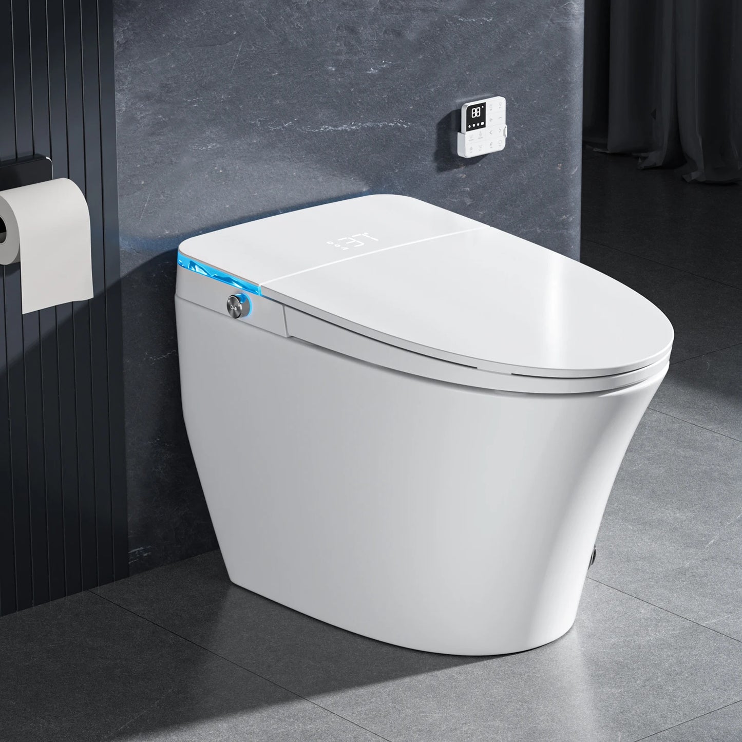 US Local Stock Onirap Smart Toilet Automatic Flushing Toilet Floor Mounted Remote Control S-Trap Electric Bidet Smart Toilets