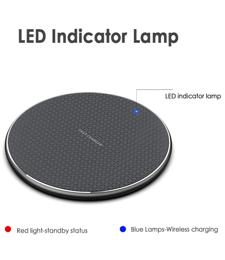 15W Wireless Charger Fast Charging Pad for Samsung S20 S10 Note 20 10+ S9 iPhone 11 12 Pro Xs Max X 8 Metal Wireless Charge Dock