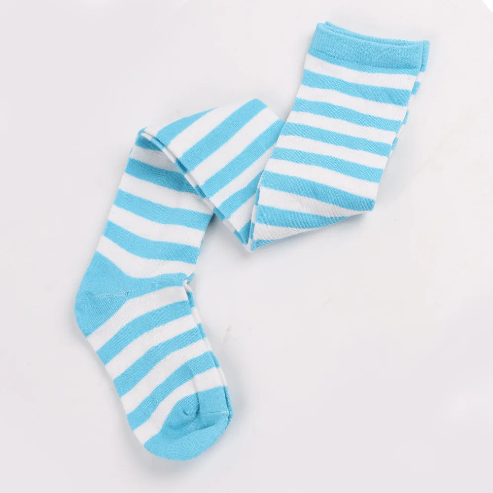 Womens Striped Thigh High Stockings Ladies Girls Black White pink Long Over Above Knee Socks femboy Cosplay Lolita Harajuku Y2k