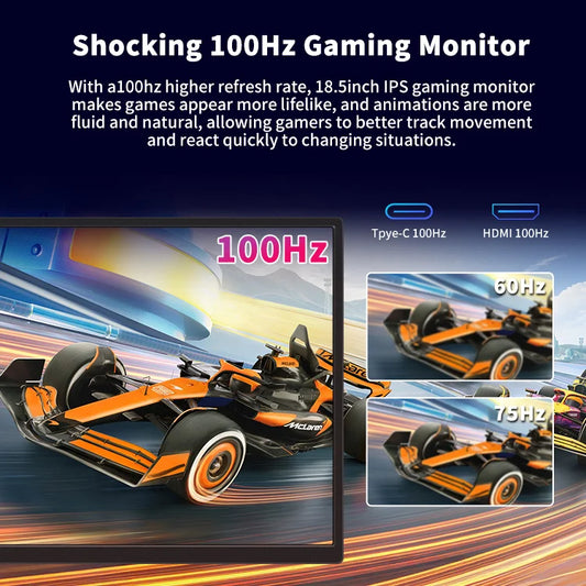 OEM/ODM 100Hz Portable Gaming Monitor HDR Full HD 100% SRGB Type-C Compatible Multi-devices LCD Display Laptop Screen Extender