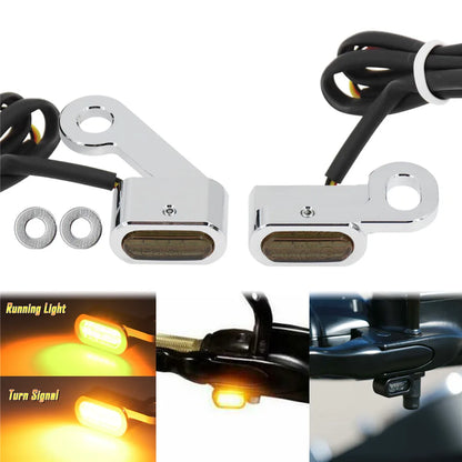 2xMotorcycle LED Turn Signal Indicators Amber Running Lights Mini Lamp For Harley Sportster XL 48 72 1200 883 04-23 Nightster