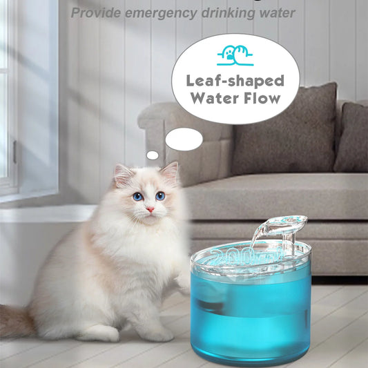 NPET 1.6L Automatic Cat Water Fountain with Leaf Shape Kit Bottom Suction Quiet Pump for Cats & Small Dogs Pet  Water Dispenser