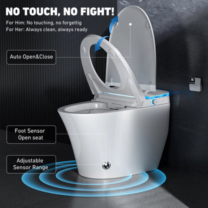 US Local Stock Onirap Smart Toilet Automatic Flushing Toilet Floor Mounted Remote Control S-Trap Electric Bidet Smart Toilets