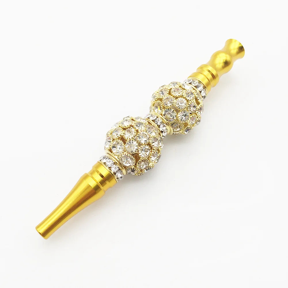 Decomposable Hookah Tips Shisha Blunt Holder for Women Inlaid Jewelry Shisha Mouth Tips Metal Narguile Water Pipe Mouthpieces