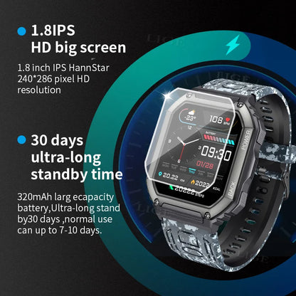 KR06 BW0417 Outdoor Sports Smart Watch Heart Rate Fitness Tracker Bluetooth Dial Call Men Women Smartwatch for IOS Android
