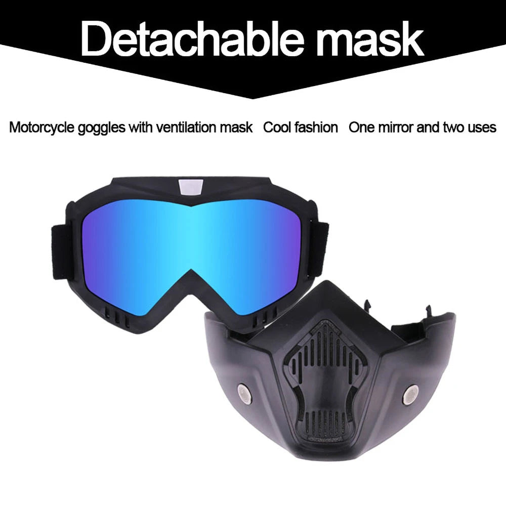 Protective Motorcycle Face Mask Removable Full Face Tactical Motorcycle Helmet Goggles Riding Motocross Glasses Moto Accessories