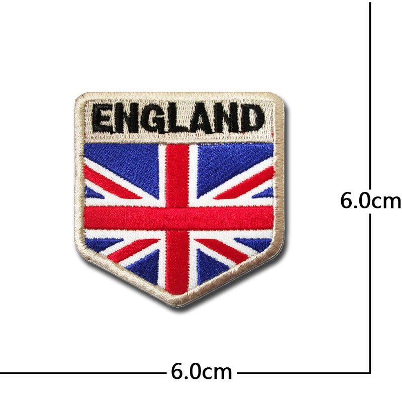 United Kingdom Flag Embroidery ENGLAND Patch PVC hook loop Great Britain National UK GB Flags Patches Embroidered Badges