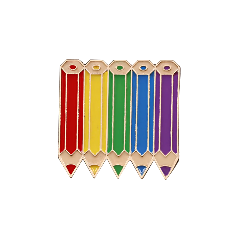 Rainbow Pin Gay Pride Brooch Cartoon Sheep Heart Enamel Lapel Pins Clothes Brooches Unisex Jewelry Gift Rainbow pencil Pin Badge