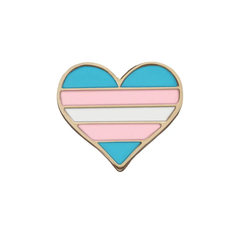 LGBT Flag Rainbow Heart Brooch Peace and Love Enamel Pins Clothes Bag Lapel Pin Gay Lesbian Pride Icon Badge Unisex Jewelry Gift