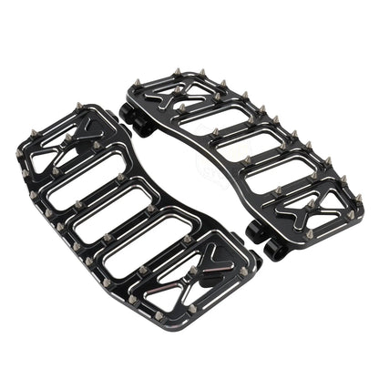 Wide Floorboards MX Foot Pegs Footrest Driver Pedals for Harley Touring Road King Street Glide 86-2023 Softail Fatboy Dyna FLD