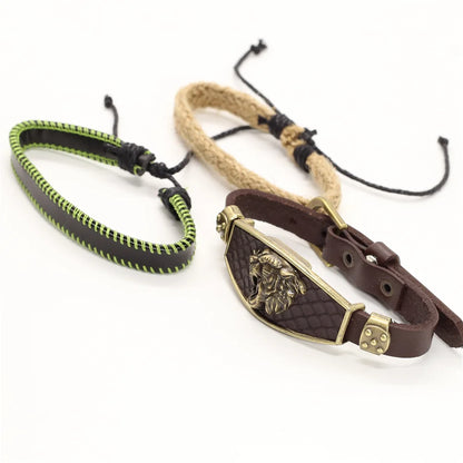 Alloy Scorpion Charm Braided Leopard Genuine Men Leather Bracelets For Women Wrap Wristbands Bangles Homme Wholesale Jewel