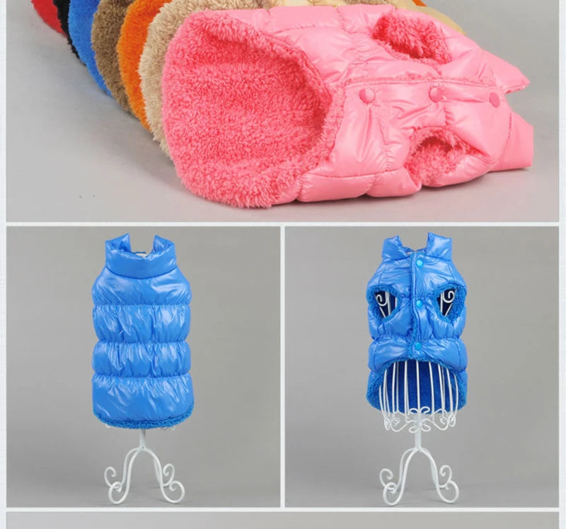 Winter Pet Dog Down Coat Fleece Warm Inside Candy Color Pet Down Warm Coat Puppy Down Clothes Winter Clothes Clothing XS-3XL