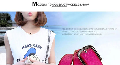Fashion Design Floral Pattern Rose Red Genuine Leather Female Belt Women's Pin Buckle Metal Belts 28mm Wide 2023 FCO082