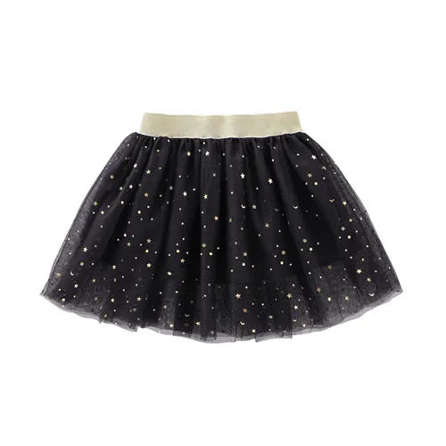 Children's Skirts For Girls Summer Cotton Lace Baby Mini Tutu Skirts Stars Glitter Dance Sequin Birthday Party Skirt for Kids