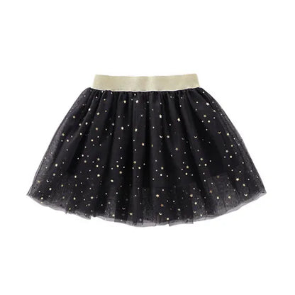 Children's Skirts For Girls Summer Cotton Lace Baby Mini Tutu Skirts Stars Glitter Dance Sequin Birthday Party Skirt for Kids