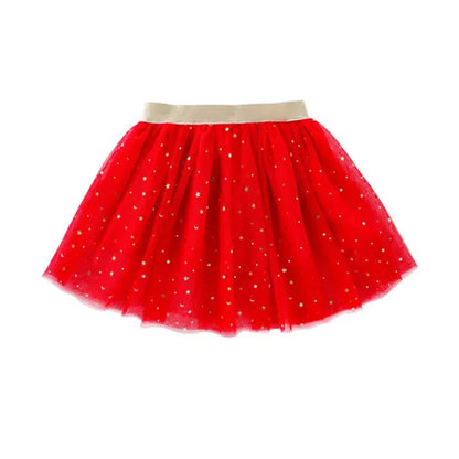 Children's Skirts For Girls Summer Cotton Lace Baby Mini Tutu Skirts Stars Glitter Dance Sequin Birthday Party Skirt for Kids
