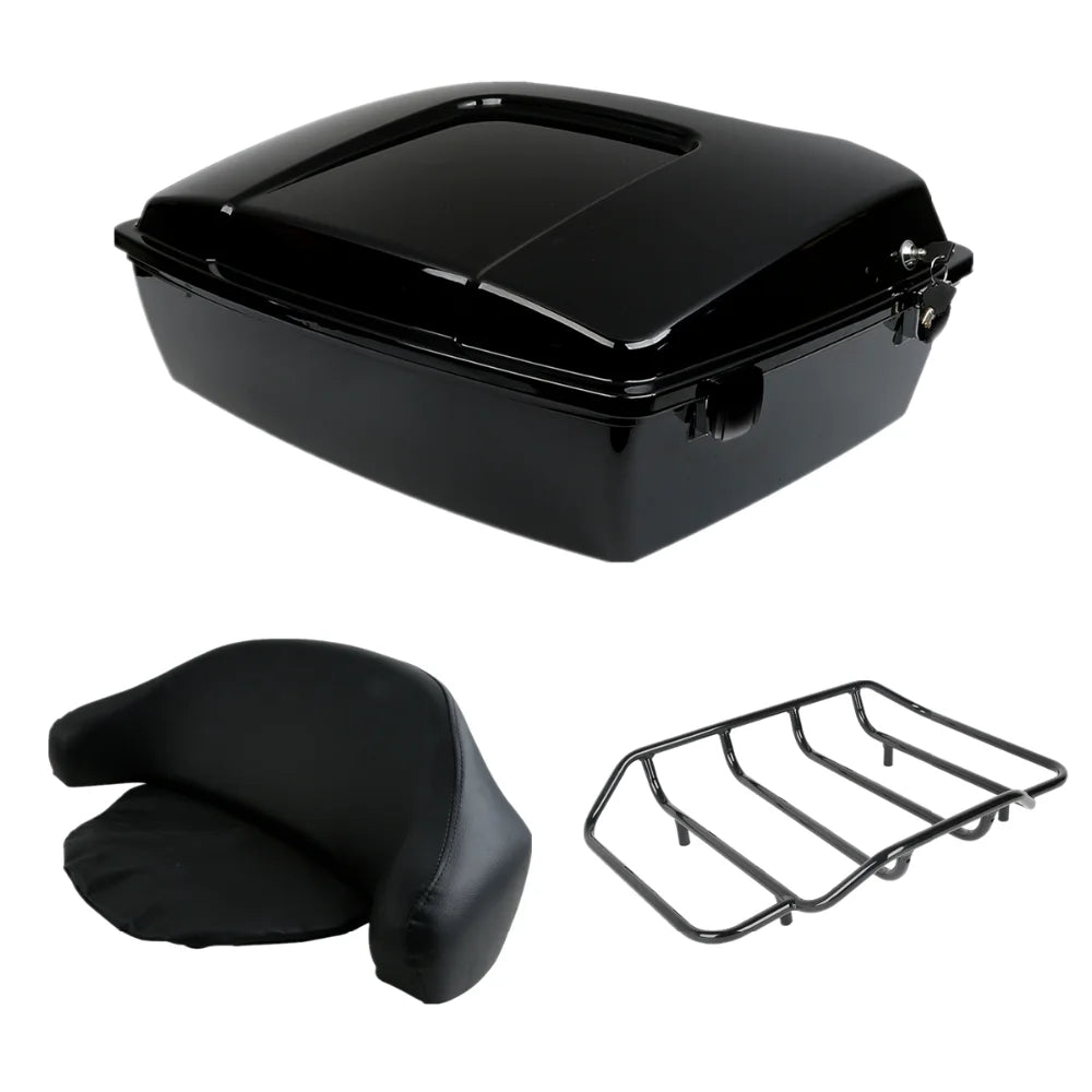 Motorcycle 10.7" Chopped Trunk Set For Harley Touring Road King Street Glide Electra Glide 1997-2013