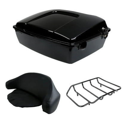 Motorcycle 10.7" Chopped Trunk Set For Harley Touring Road King Street Glide Electra Glide 1997-2013