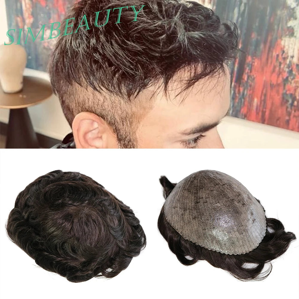 Super Micro Skin Grey 1B65 1B40 Human Hair Toupee Natural Hairline Hair Loss Solution Durable Black White Prosthes Replacement S