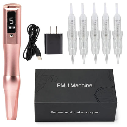 Wireless Tattoo Machine PMU Pen Professional Permanent Makeup Microblading Eyebrow Lip For Body Art Tool With Cartridge Needles