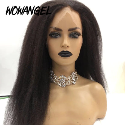 SKINLIKE Real HD Lace Front Wigs Kinky Straight 250% 13x4 Full Frontal Wigs Human Hair Wigs Peruvian Yaki Straight Melt Skins