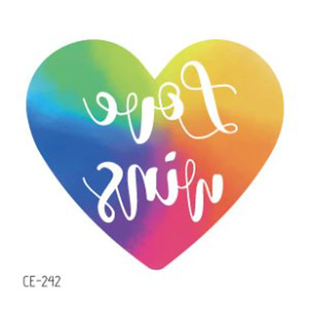 12Pcs Rainbow Temporary Tattoo Waterproof Body Art Butterfly Flower Arm Fake Tattoo Facial Stickers for Pride Festivals