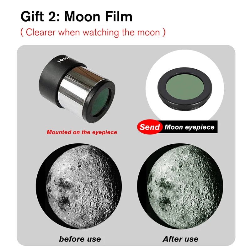 Professional Astronomical Telescope, 875X Reflective Monocular, Astronomic HD, Space Stargazing, Bird Watching, Gift for Kids