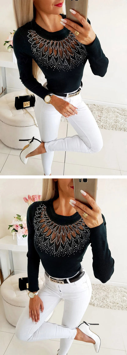 Fashion Bodycon Black White Women Pullover 2021 Autumn Winter Color Matching Knitting Female Turleneck Long Sleeve Sexy Sweater