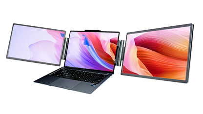 Black Pastic 14-Inch Laptop Screen Extender FHD Portable LCD Monitor for Laptops Triple Monitor Setup