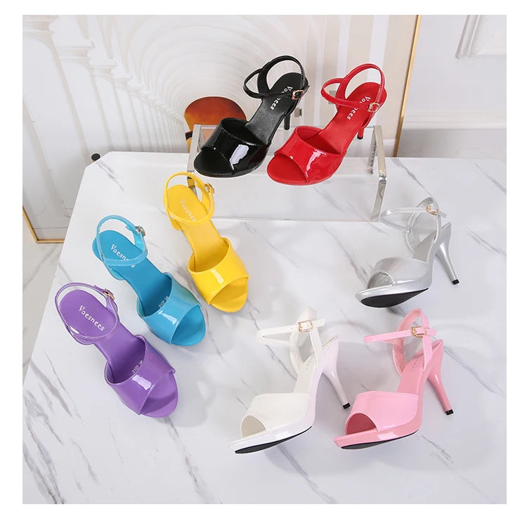 Women's Sandals 2023 New Summer Sexy Heels Platform Colorful Sandals Thin Head Red Sexy High Heels Fish Toe Fashion Party Shoes