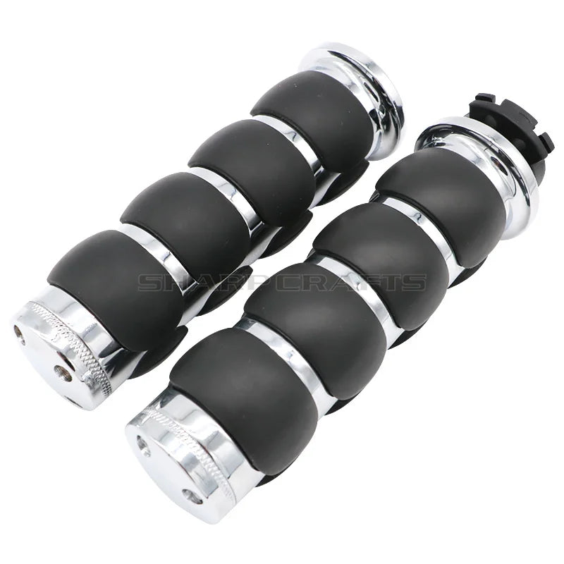 1" 25mm & 7/8'' 22mm Billet Rubber Flame Spike Hand Grips For Harley Honda Kawasaki Suzuki Yamaha  Bikes Cruiser Chopper Custom