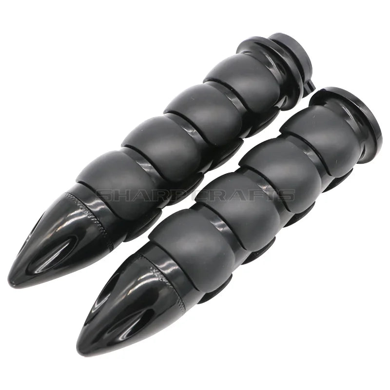 1" 25mm & 7/8'' 22mm Billet Rubber Flame Spike Hand Grips For Harley Honda Kawasaki Suzuki Yamaha  Bikes Cruiser Chopper Custom