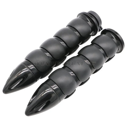 1" 25mm & 7/8'' 22mm Billet Rubber Flame Spike Hand Grips For Harley Honda Kawasaki Suzuki Yamaha  Bikes Cruiser Chopper Custom