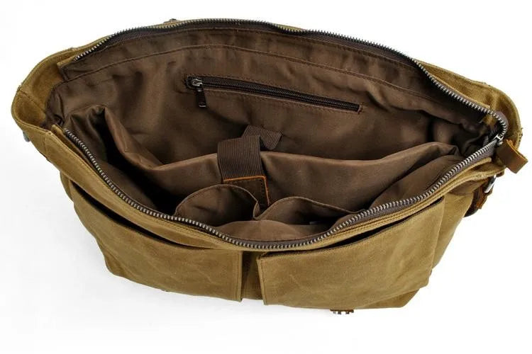 New Fashion Thick Wax Canvas Men Shoulder bag Messenger bag Men Crossbody Bag Vintage male Leisure Sling bag Casual Boy