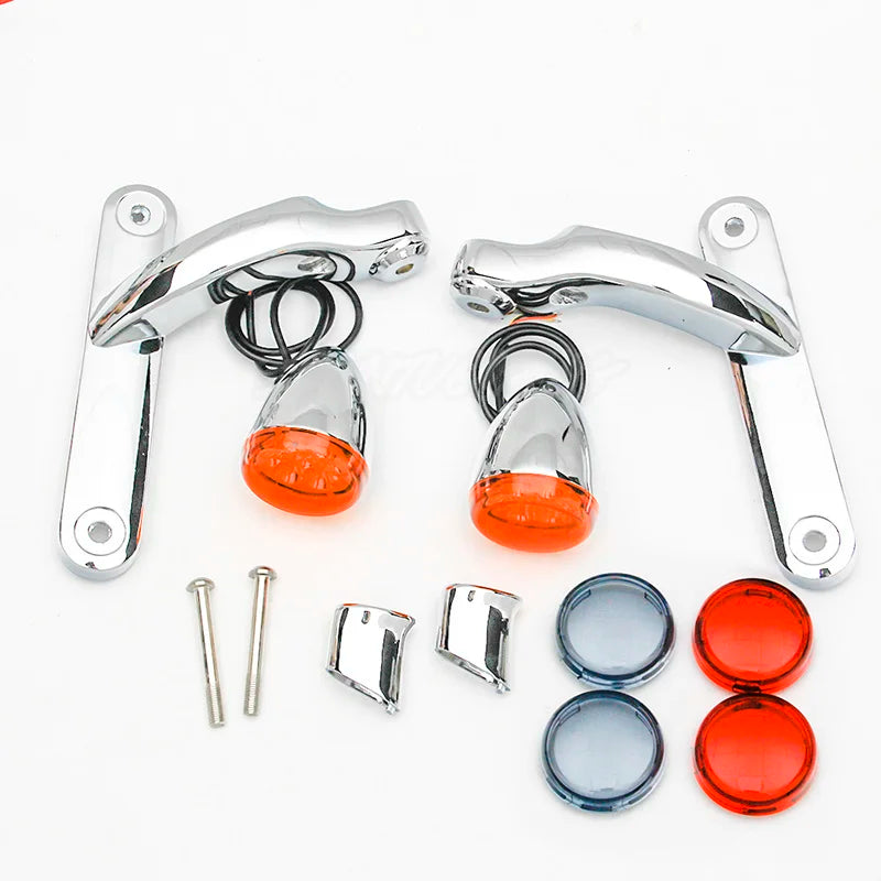 4.5 inch LED Fog Light Passing Light Match Housing Bucket Auxiliary Fog Lamp Bracket Turn Signal Light For Road King