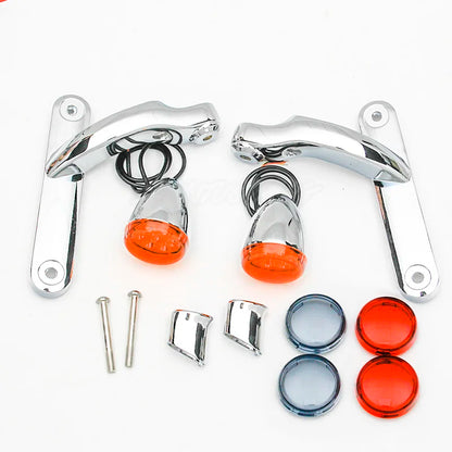4.5 inch LED Fog Light Passing Light Match Housing Bucket Auxiliary Fog Lamp Bracket Turn Signal Light For Road King