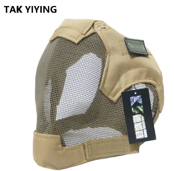 TAK YIYING Airsoft Mask Full Face Mask  War Game Steel Mesh Paintbal Head Protective Mask hunting Full Cover V6 Mask