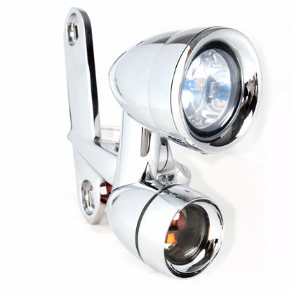 Chrome Fairing Mounted Driving Lights&Smoked Turn Signals For Harley Touring FLH/T FLHX FLHR Trike 1996-2013 Models