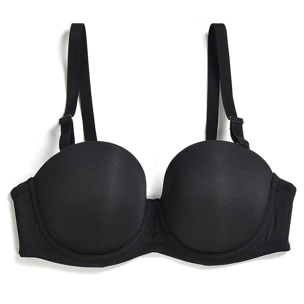 YANDW New Simple Solid Bra Underwire Bras For Women Sexy Everyday Plus Size Multiway Bralette 32 34 36 38 40 42 44 B C D E F G H