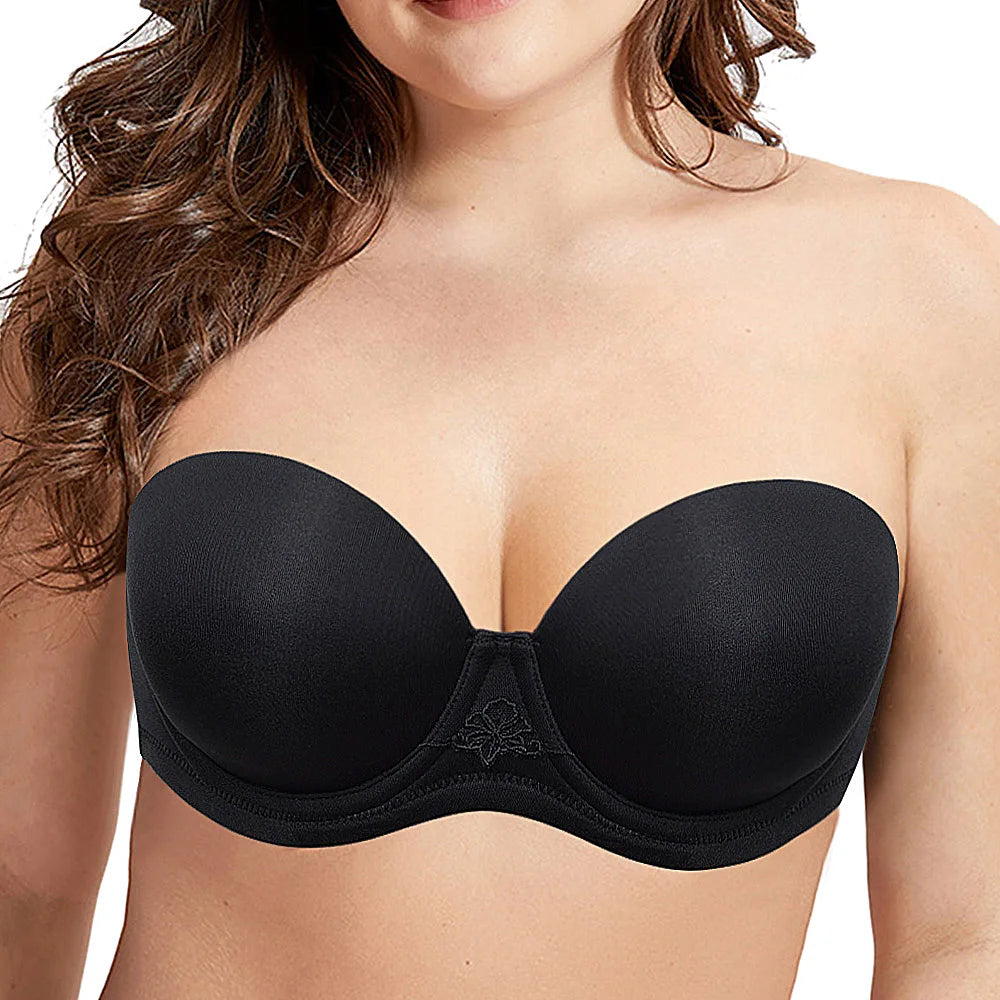 YANDW New Simple Solid Bra Underwire Bras For Women Sexy Everyday Plus Size Multiway Bralette 32 34 36 38 40 42 44 B C D E F G H