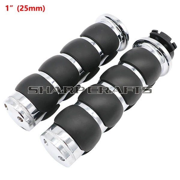 1" 25mm & 7/8'' 22mm Billet Rubber Flame Spike Hand Grips For Harley Honda Kawasaki Suzuki Yamaha  Bikes Cruiser Chopper Custom